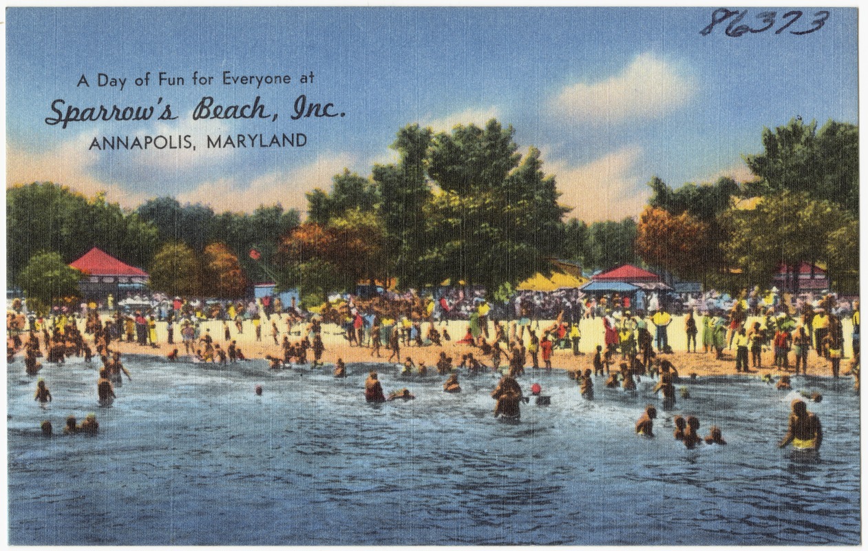 Postcard view of Sparrow's Beach, Annapolis Maryland