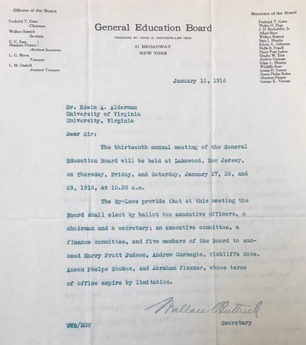 Letter from Wallace Buttrick
