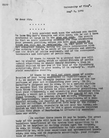 Letter from John B. Minor