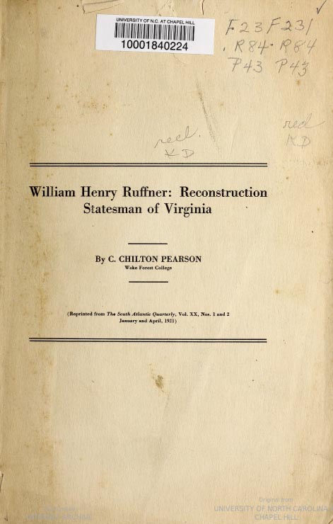 Reconstruction statesman of Virginia