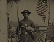 Unknown Black Soldier at Benton Barracks.