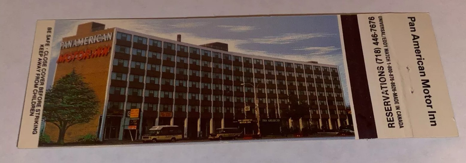 Front of matchbook advertising the Pan American Motor Inn, date unknown.