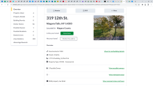 Screenshot of property information