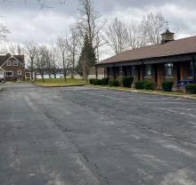 Anchor Motel color photograph looking towards river