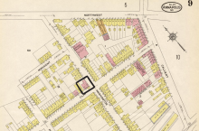 Location of Brown's Hotel 50 Clay Street on Annapolis Sanborn Fire Insurance Company Map (1921)