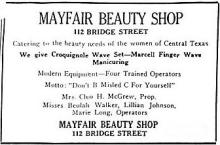 1941 Mayfair Beauty Shop advertisement
