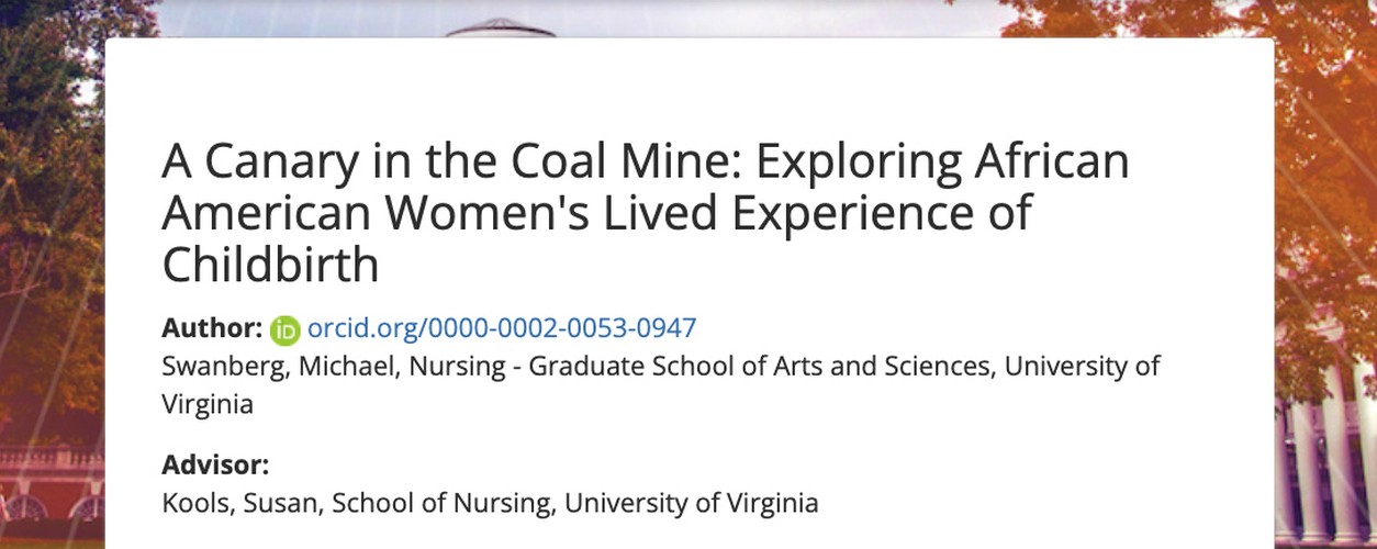 A Canary in the Coal Mine: Exploring African American Women's Lived Experience of Childbirth