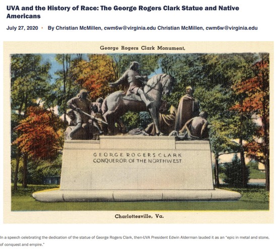 UVA and the History of Race: The George Rogers Clark Statue and Native Americans