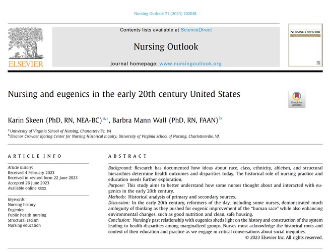 Nursing and Eugenics in the early 20th Century United States