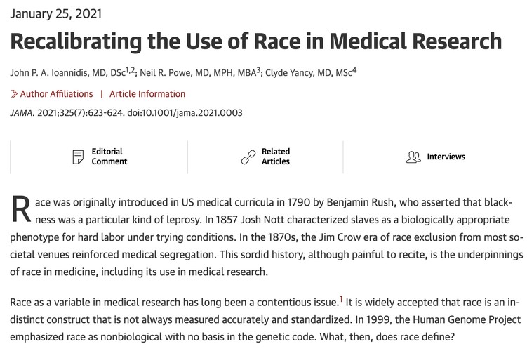 Recalibrating the Use of Race in Medical Research